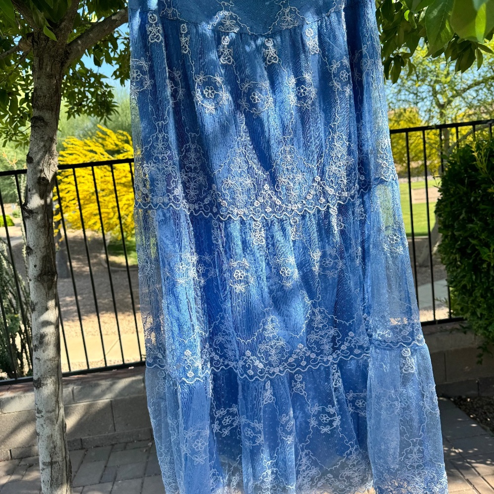 Sundance Tiered Blue Maxi Skirt Size 10
